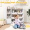 3-in-1 Kids Toy Storage Organizer with Bookshelf & Cabinet – Gray Multi-Bin Rack with 8 Plastic Bins